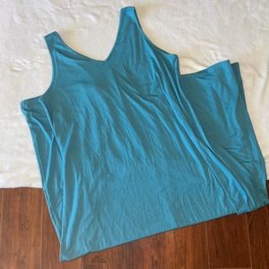 Womens Plus Teal Flowy Summer Maxi Dress